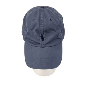 Polo By Ralph Lauren Hat Blue W/ Navy Pony  Strapback BaseBall Hat Dad Cap